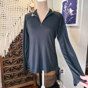 Columbia Titanium Grey Micro-Striped Quarter Zip Pullover